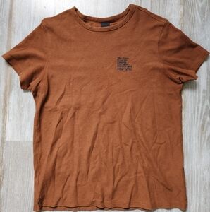 H&M Brown New York The Bronx, Brooklyn, Queens, Manhattan Textured Tshirt Sz M